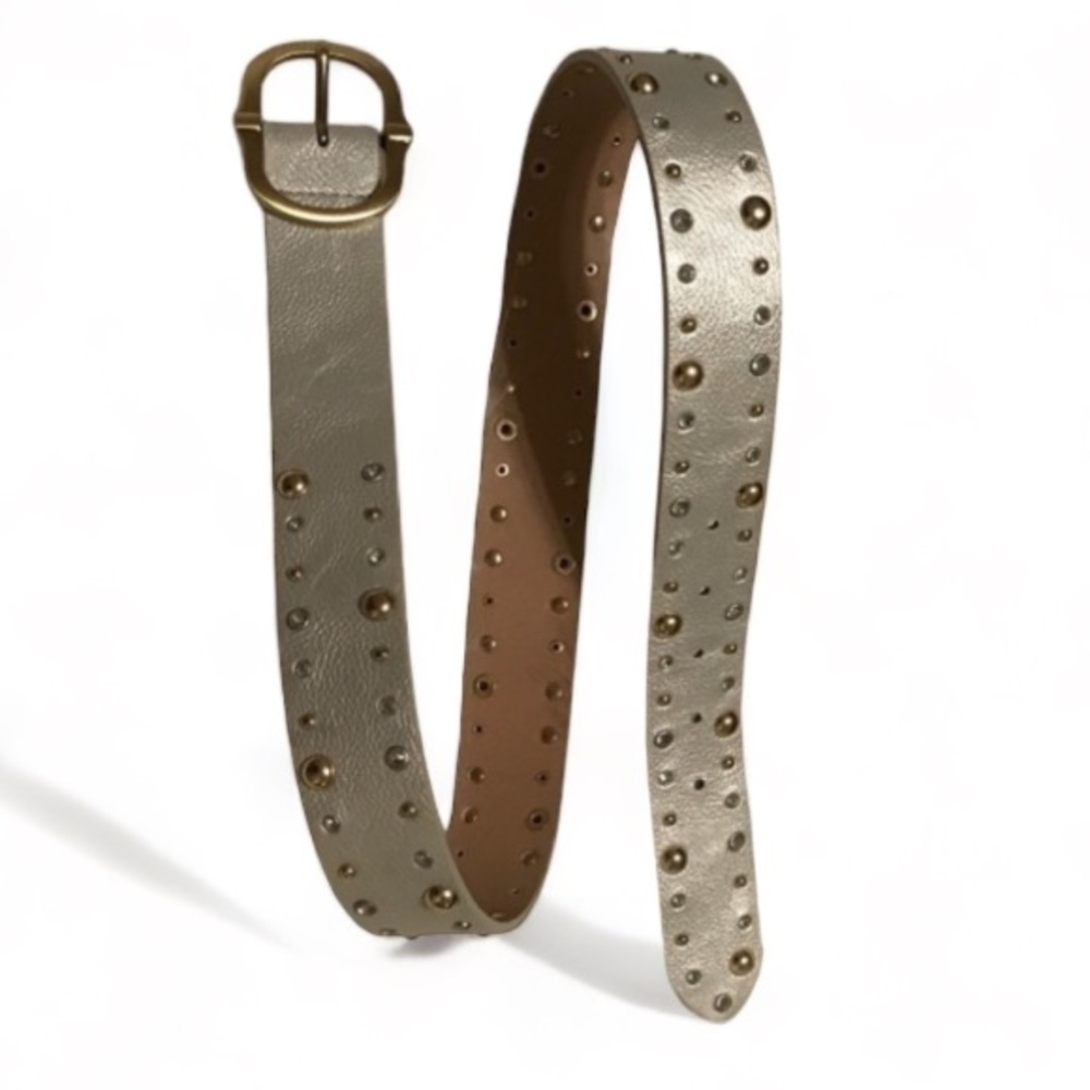 Silver Belt With Brass | Rhinestone Embellishments Ladies Size M Man Made NWT